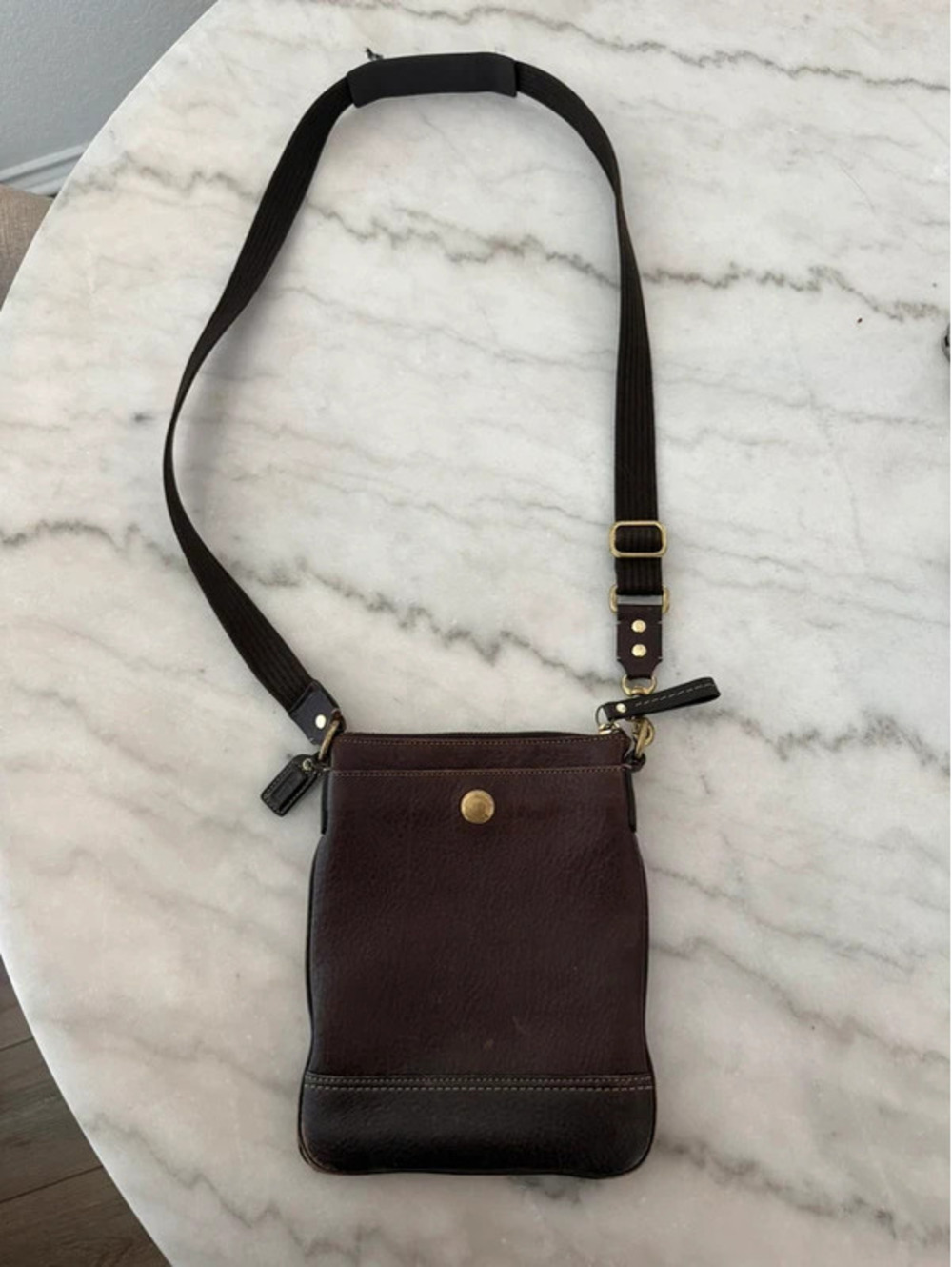 Vintage Coach 10285 Brown Leather Crossbody Bag Y2K 2006